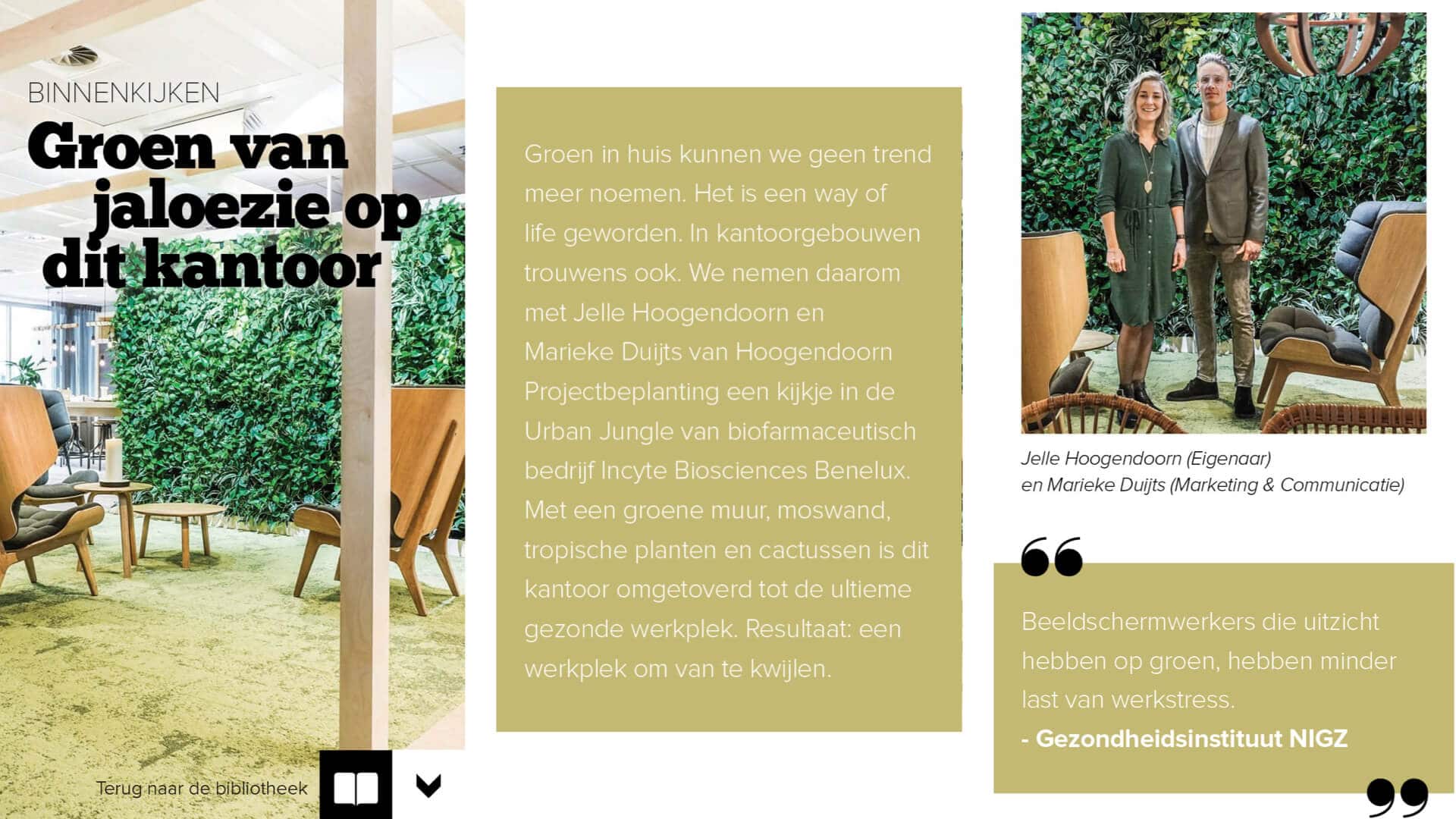 Hoogendoorn Projectbeplanting in interieur magazine
