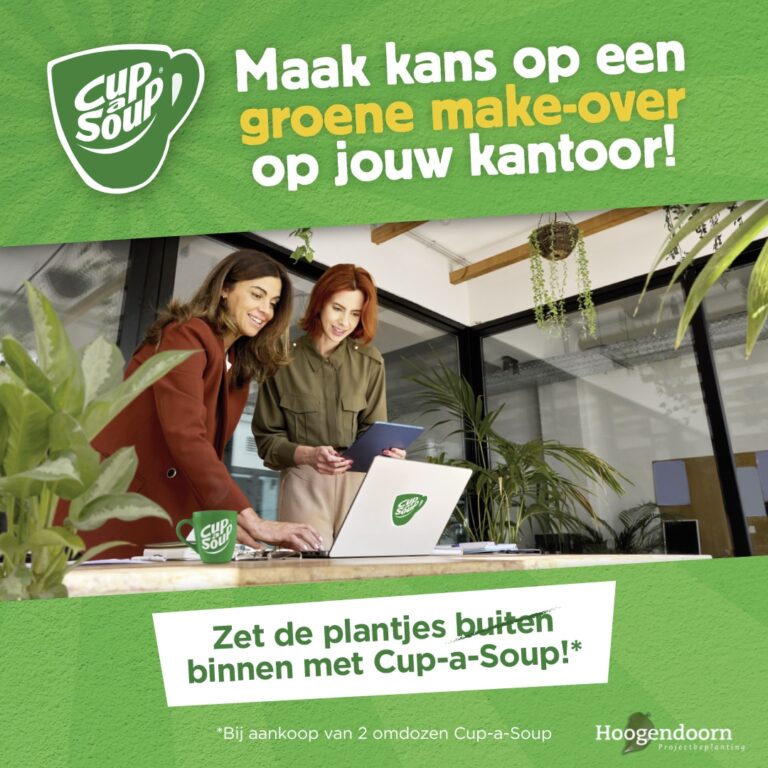 Unox Cup-A-Soup. Actie. Interieurbeplanting. kantoorplanten.